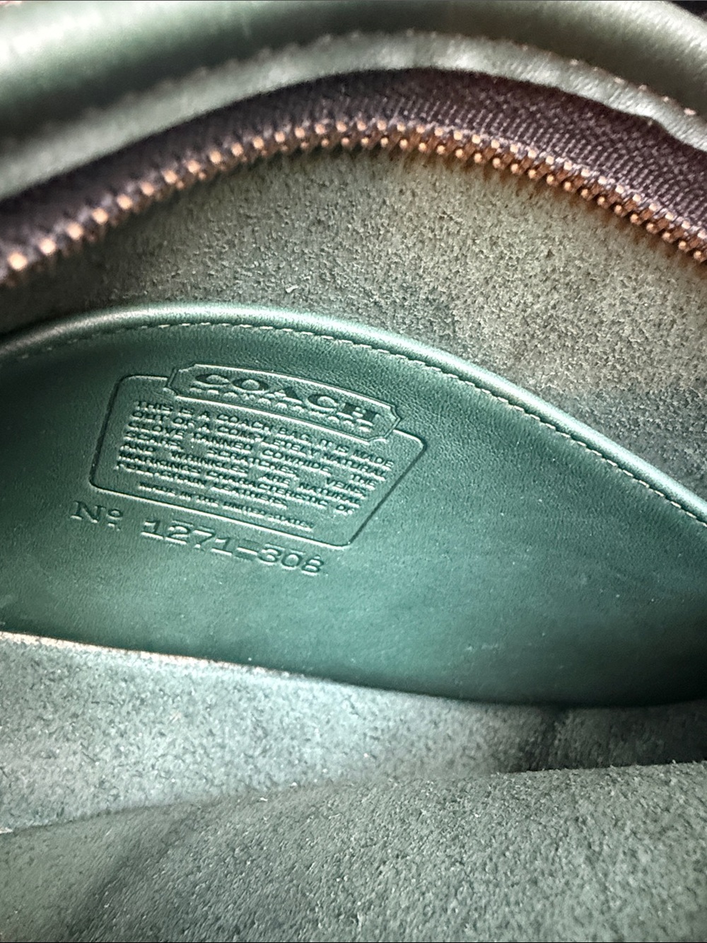 Vintage Coach Forest Green Leather Crossbody Bag - Picture 7 of 11